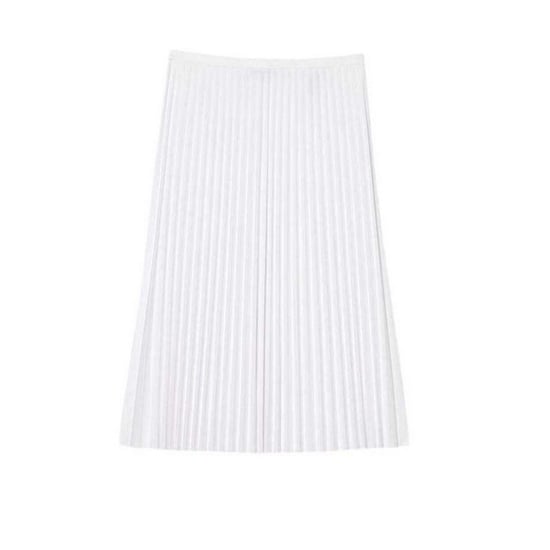 Lacoste Midi-rok voor dames met plooien en elastische tailleband (Wit) - Image 2