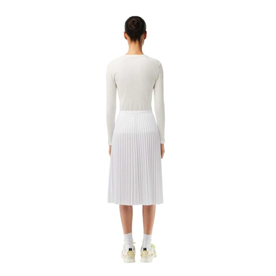 Lacoste Midi-rok voor dames met plooien en elastische tailleband (Wit) - Image 3