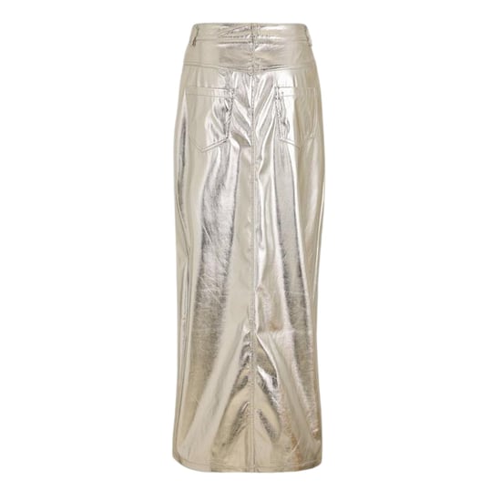 AmyLynn Dames Lupe metallic kokerrok met split aan de voorkant (Zilver Metaal) - Image 2