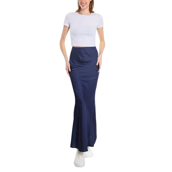Be You Dames/Dames Satijnen Midi rok (Marine) - Image 3