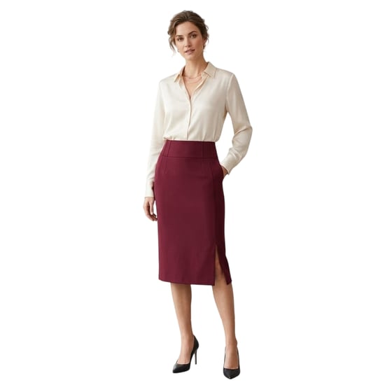 Boss Vizena-kokerrok voor dames (Donkerrood) - Image 1