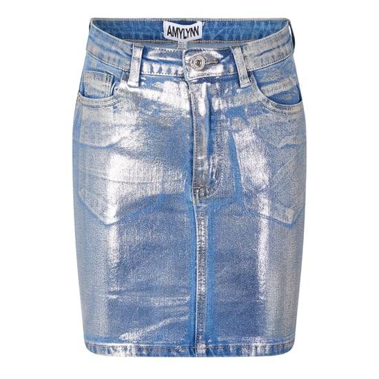 AmyLynn Metallic denim minirok voor dames (Blauw) - Image 1