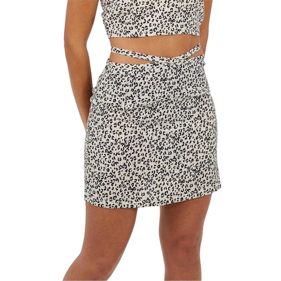 Brave Soul Minirok met dierenprint en strikdetail voor dames (Beige/Zwart) - Image 2