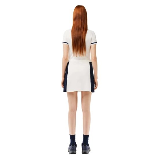 Lacoste Minirok van piqué met kleurblokken voor dames (Wit, Marine) - Image 3