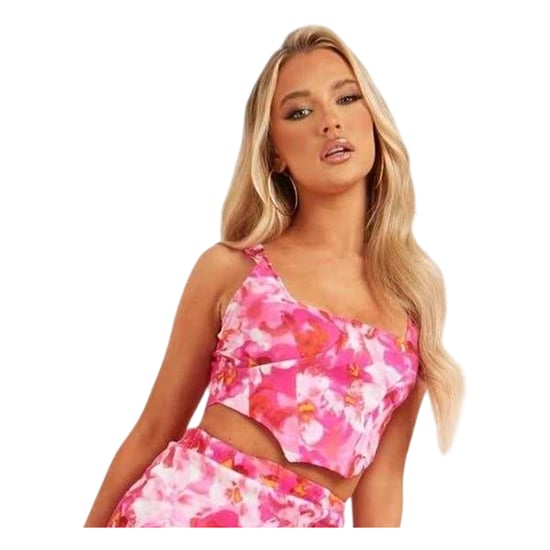 Missy Empire Womens/Ladies Floral High Waist Mini Skirt (Pink) - Image 2