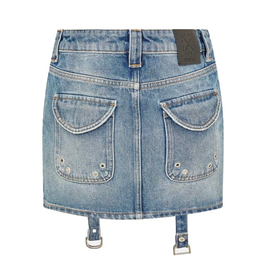 Off-White Dam/Lady Cargo Denim Minikjol (Vintage blå) - Image 3
