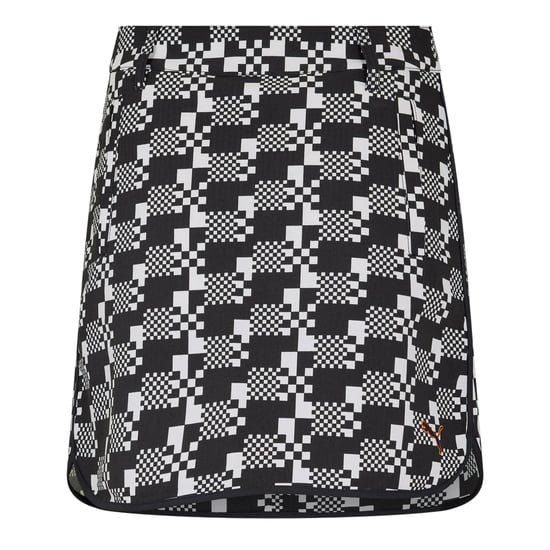 Puma Golfskort met pied-de-poule-patroon voor dames (Zwart) - Image 2