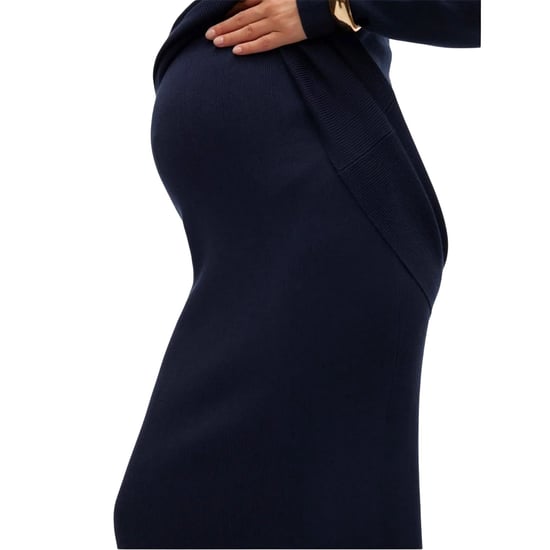 Mamalicious Geribde buisrok voor dames (Navy Blazer) - Image 4