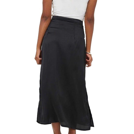 Brave Soul Midi-rok met zijsplit van satijn voor dames (Zwart) - Image 3