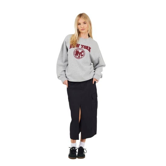 Brave Soul Dames/Dames Denim Cargo Pocket Midi Rok (Zwart) - Image 1