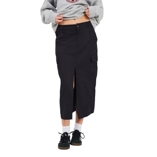 Brave Soul Dames/Dames Denim Cargo Pocket Midi Rok (Zwart) - Image 2