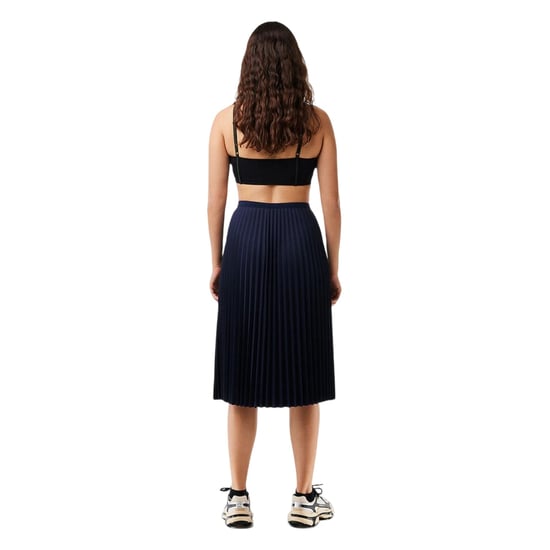 Lacoste Dames/Dames Plooi Polyester Midi Rok (Marineblauw) - Image 2