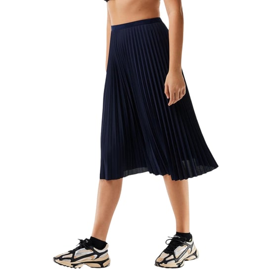 Lacoste Dames/Dames Plooi Polyester Midi Rok (Marineblauw) - Image 3