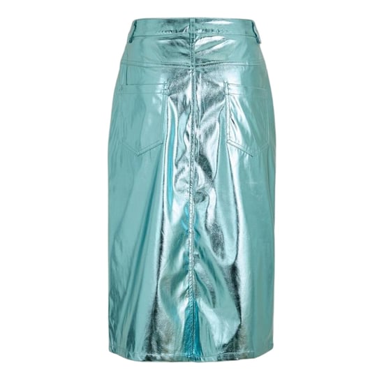 AmyLynn Metallic kunstleren kokerrok voor dames (Blauw) - Image 2