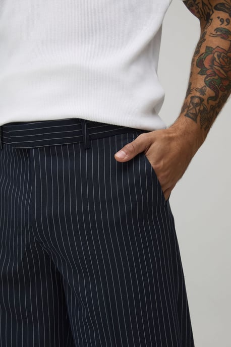 Pinstripe Slim Flared Tailored Trousers - Image 3