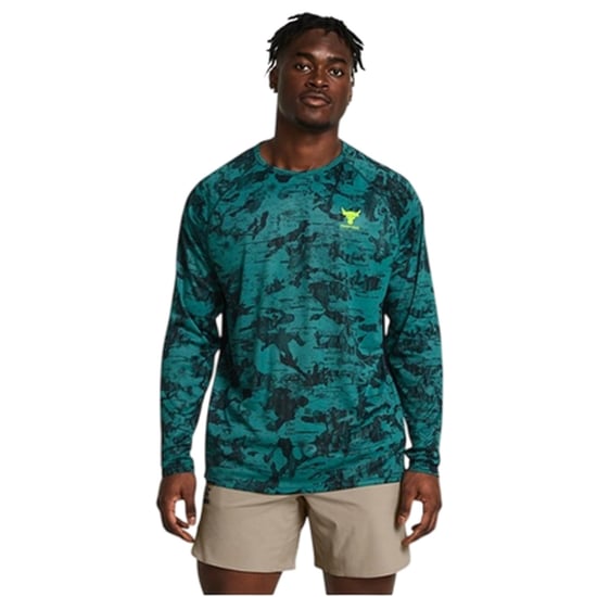 Under Armour Project Rock Iso-Chill-shirt voor heren (Groen, Zwart) - Image 1