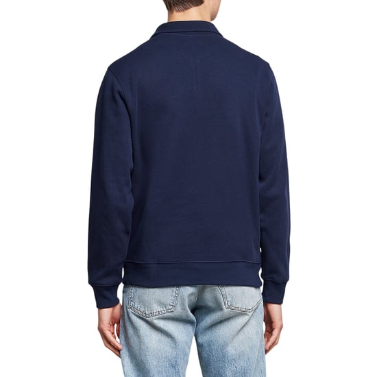 Lacoste Mens Cotton Blend Quarter Zip Sweatshirt (Navy) - Image 3