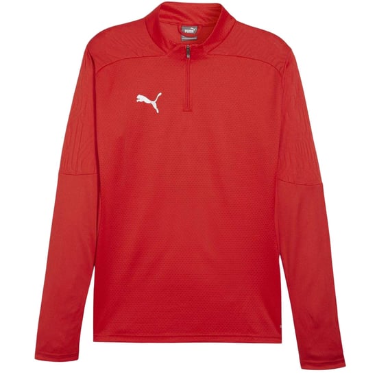 Puma Mens TeamFinal Quarter Zip Training Fleece Top (Red) - Image 2