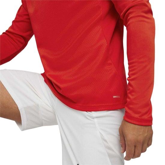 Puma Mens TeamFinal Quarter Zip Training Fleece Top (Red) - Image 4