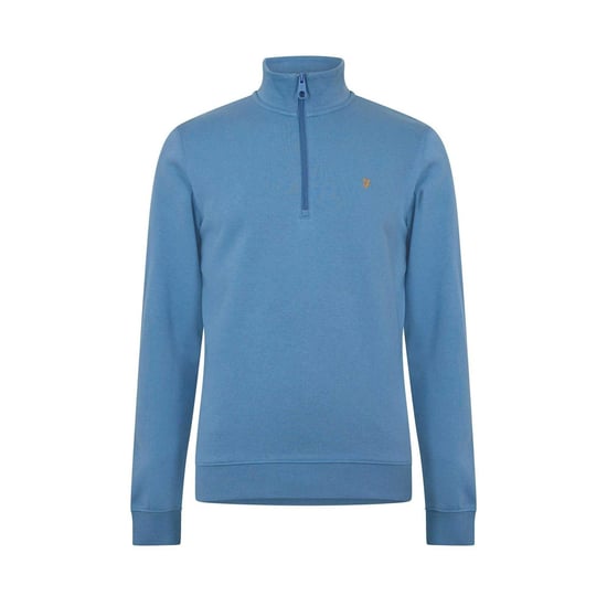 Farah Heren Wilsdon Fleece Sweatshirt met Kwartrits (Blauw) - Image 1