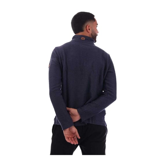 Trespass Heren Textured Knit Half Zip Fleece Top (Marine) - Image 2