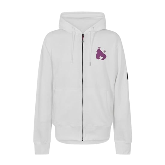 Money Hoodie met ritssluiting en print op de rug voor heren (Wit) - Image 1