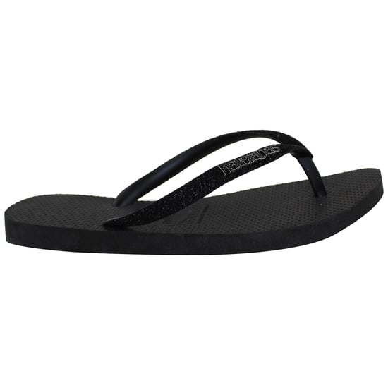 Havaianas Slim Glitter Womens Black Flip-Flops - Image 2