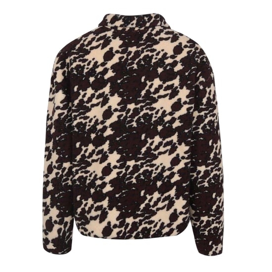 SoulCal Unisex Adult Leopard Print Borg Quarter Zip Fleece Top (Cream/Black) - Image 2