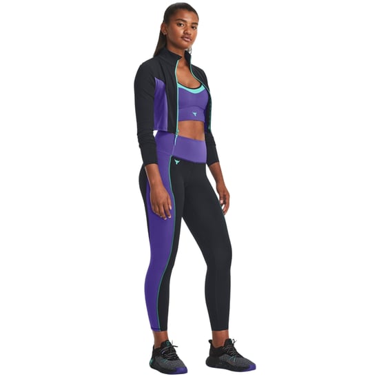 Under Armour Project Rock kort sportjack voor dames (Paars/Zwart) - Image 1