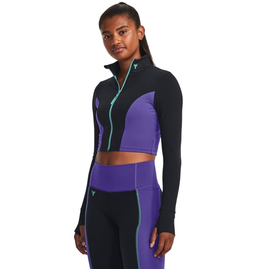 Under Armour Project Rock kort sportjack voor dames (Paars/Zwart) - Image 2