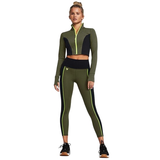 Under Armour Project Rock kort sportjack voor dames (Groen, Zwart) - Image 3