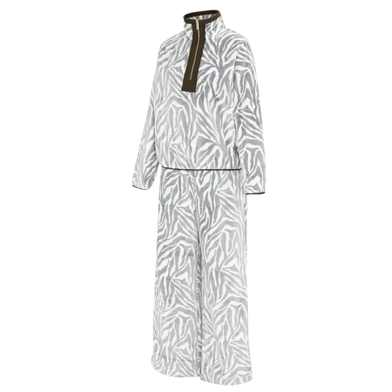 Biba Loungewear-set voor dames met zebraprint en fleece en een trechterhals (Wit, Zwart) - Image 4
