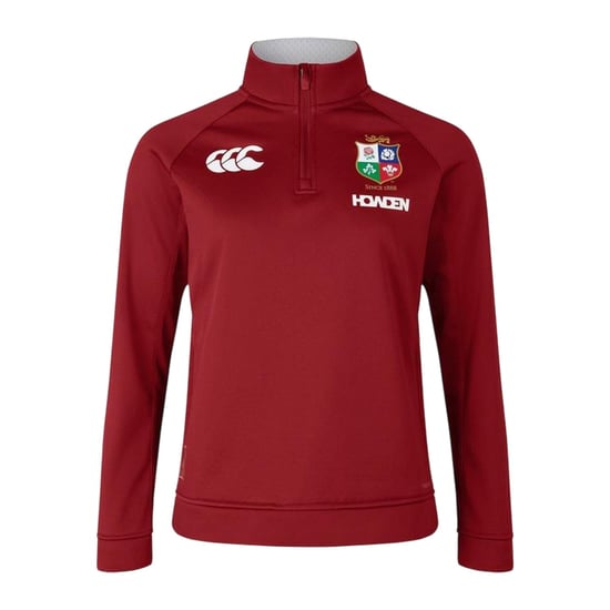 Canterbury Womens/Ladies 2025 British & Irish Lions Quarter Zip Rugby Fleece Top (Red Dahlia) - Image 1