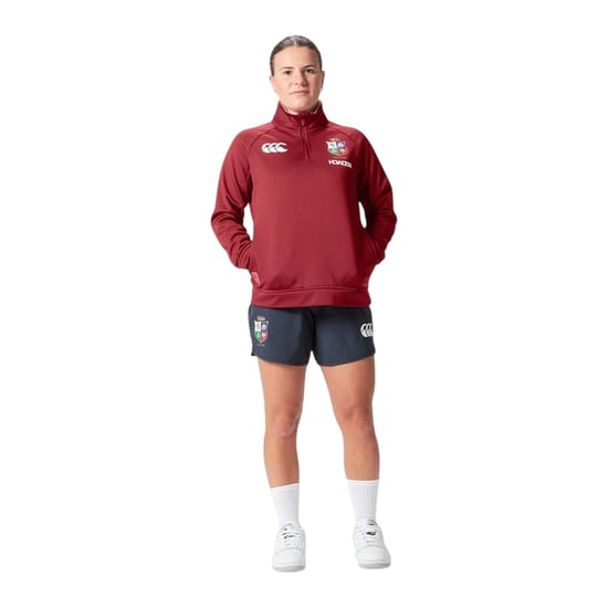 Canterbury Womens/Ladies 2025 British & Irish Lions Quarter Zip Rugby Fleece Top (Red Dahlia) - Image 3