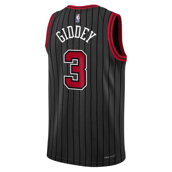 Nike Giddey Chicago Bulls basketbalshirt voor kinderen (Zwart) - Image 2