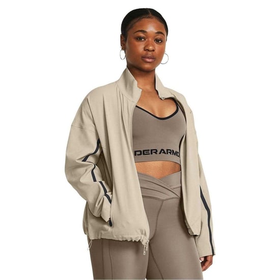 Under Armour Womens/Ladies Unstoppable Ventilated Athletic Tracksuit Top (Beige) - Image 3