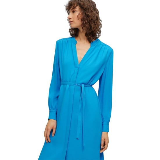 Boss Dibanorah midi-shirtjurk met V-hals en lange mouwen voor dames (Helder Blauw) - Image 3