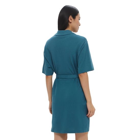 Lacoste Womens/Ladies Cotton Linen Shirt Dress (Green) - Image 3