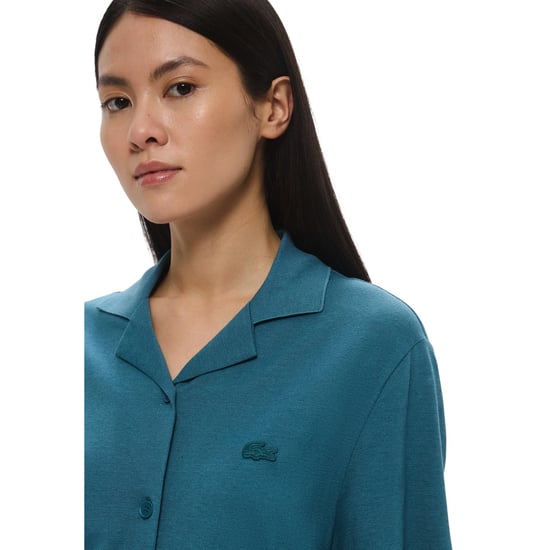 Lacoste Womens/Ladies Cotton Linen Shirt Dress (Green) - Image 5