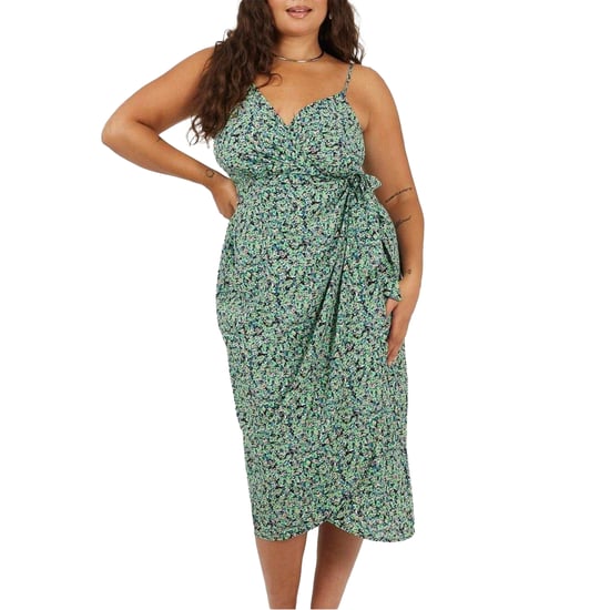 Brave Soul Midi-jurk voor dames met V-hals, afgeronde mouwen en zonder mouwen (Groen) - Image 2