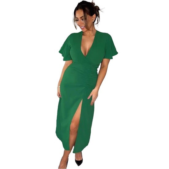 AX Paris Womens/Ladies Ruched Split Hem Midi Dress (Green) - Image 1