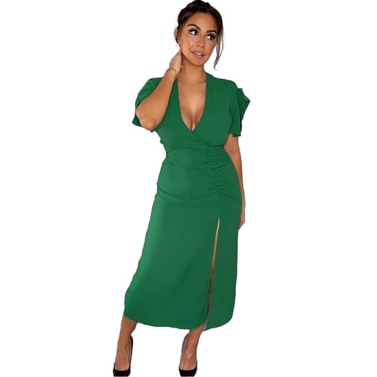 AX Paris Womens/Ladies Ruched Split Hem Midi Dress (Green) - Image 3