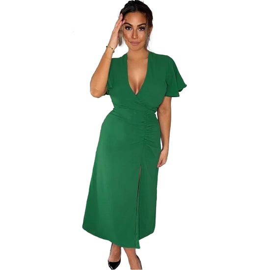 AX Paris Womens/Ladies Ruched Split Hem Midi Dress (Green) - Image 4