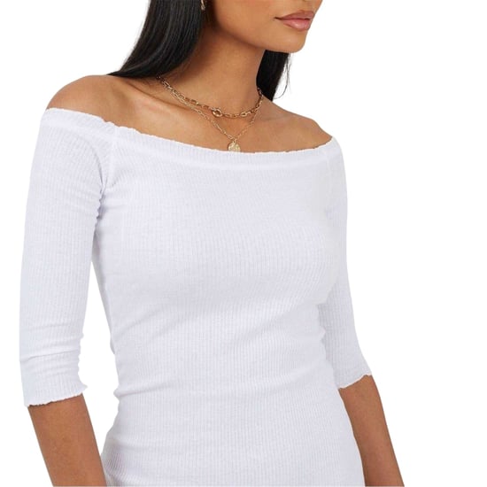 Brave Soul Dames Ribbels Lattenrand Mini/Jurk (Wit) - Image 3