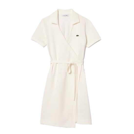 Lacoste Wrapjurk met V-hals en korte mouwen voor dames (Wit) - Image 2