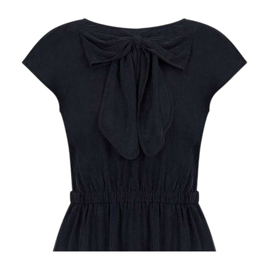 Emporio Armani EA7 Midi-jurk met strik en kapmouwtjes voor dames (Zwart) - Image 2