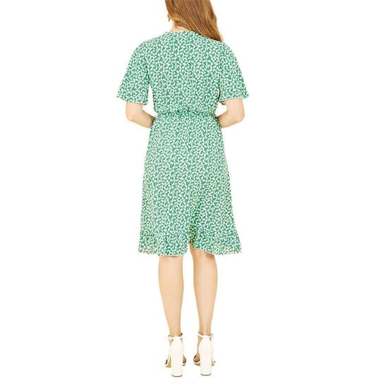 Mela London Womens/Ladies Ditsy Floral V Neck Wrap Dress (Green) - Image 3