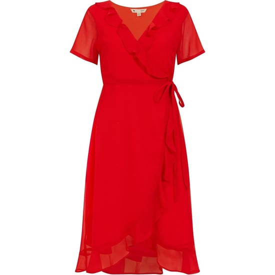 Yumi Dames Franje V-Hals Wikkeljurk (Rood) - Image 2