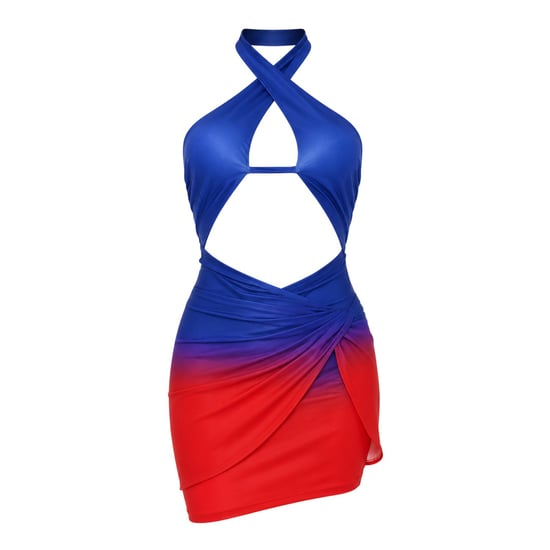 Missy Empire Womens/Ladies Halter Neck Mini Dress (Blue) - Image 1