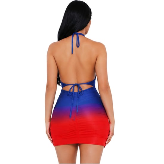 Missy Empire Womens/Ladies Halter Neck Mini Dress (Blue) - Image 2